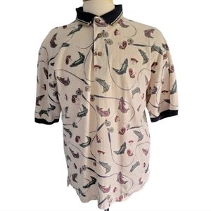 Men's North River Design by Nature Fly Fishing Polo Shirt Short Sleeves Size L